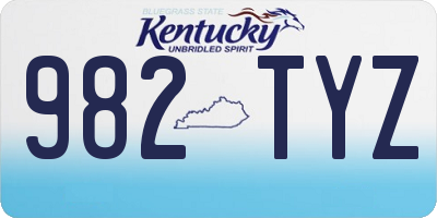 KY license plate 982TYZ