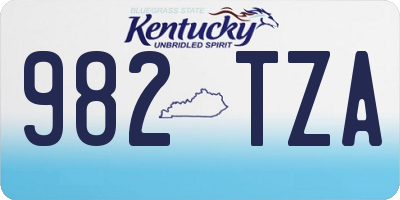 KY license plate 982TZA