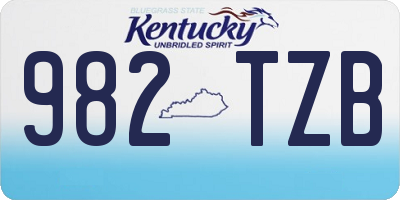 KY license plate 982TZB