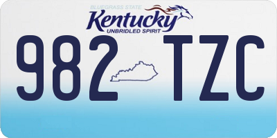 KY license plate 982TZC