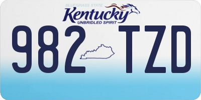 KY license plate 982TZD