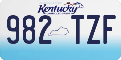 KY license plate 982TZF