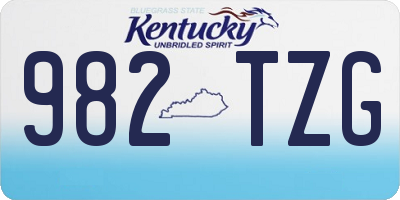 KY license plate 982TZG