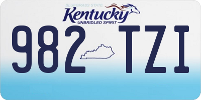 KY license plate 982TZI
