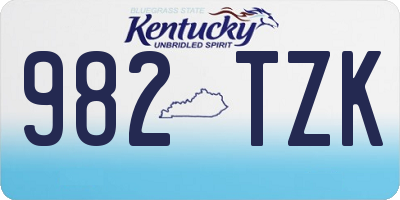 KY license plate 982TZK
