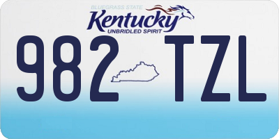 KY license plate 982TZL