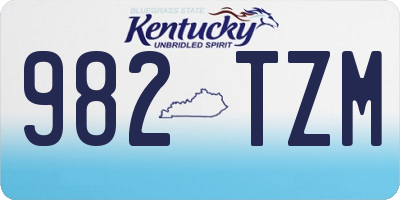 KY license plate 982TZM