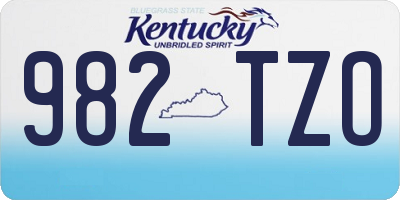 KY license plate 982TZO