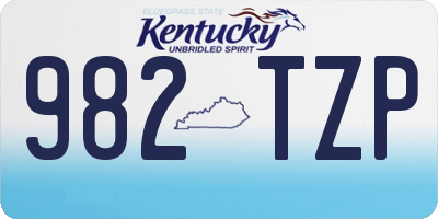 KY license plate 982TZP