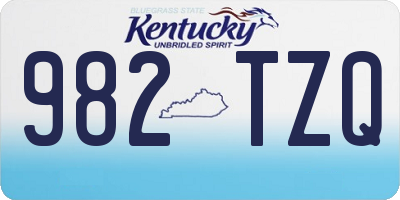 KY license plate 982TZQ