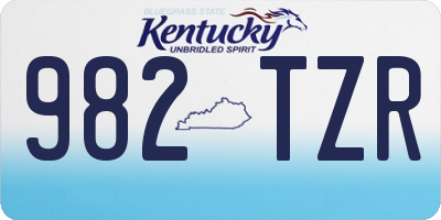 KY license plate 982TZR