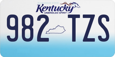 KY license plate 982TZS