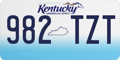 KY license plate 982TZT