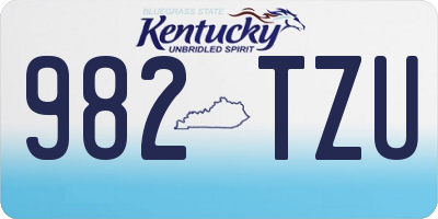 KY license plate 982TZU