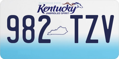 KY license plate 982TZV