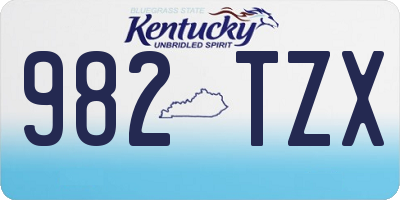 KY license plate 982TZX
