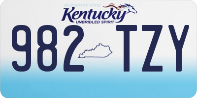 KY license plate 982TZY