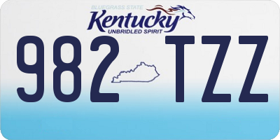 KY license plate 982TZZ