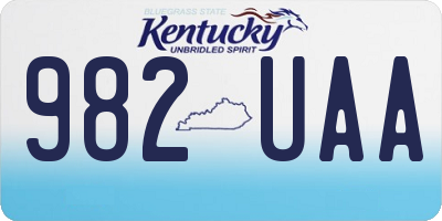 KY license plate 982UAA