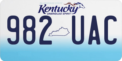 KY license plate 982UAC
