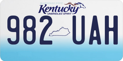 KY license plate 982UAH