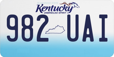KY license plate 982UAI