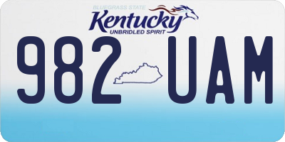 KY license plate 982UAM