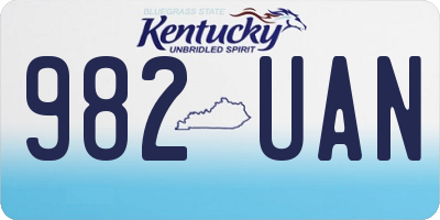 KY license plate 982UAN