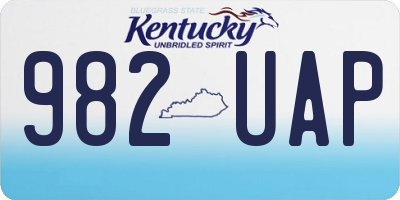 KY license plate 982UAP