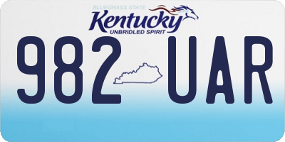 KY license plate 982UAR
