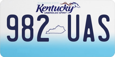 KY license plate 982UAS