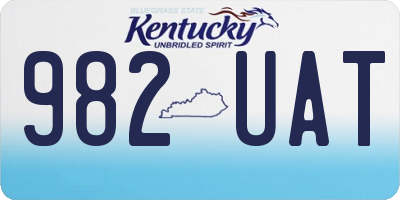 KY license plate 982UAT