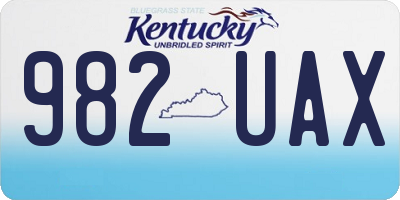 KY license plate 982UAX