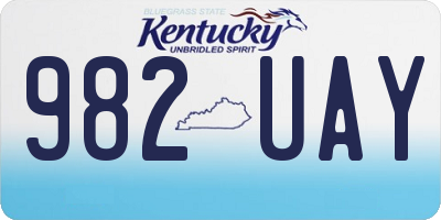 KY license plate 982UAY