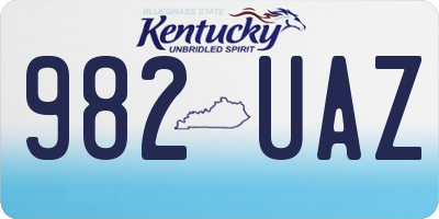 KY license plate 982UAZ