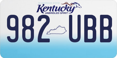 KY license plate 982UBB