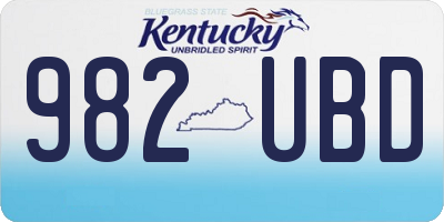 KY license plate 982UBD