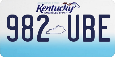 KY license plate 982UBE