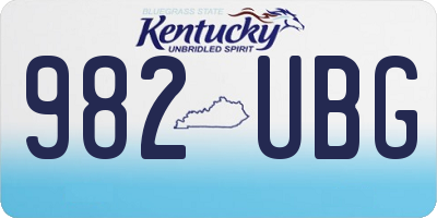 KY license plate 982UBG