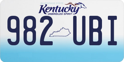 KY license plate 982UBI