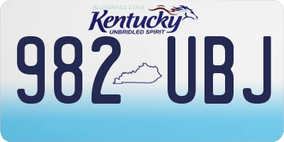 KY license plate 982UBJ