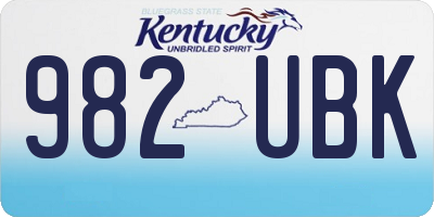 KY license plate 982UBK