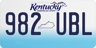 KY license plate 982UBL