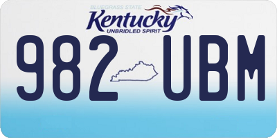 KY license plate 982UBM