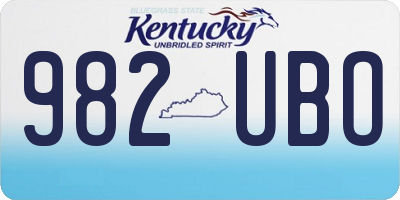 KY license plate 982UBO