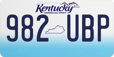 KY license plate 982UBP