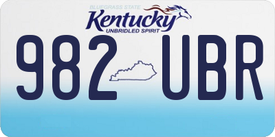KY license plate 982UBR