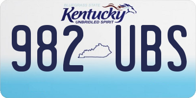 KY license plate 982UBS