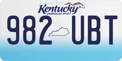KY license plate 982UBT