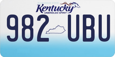 KY license plate 982UBU
